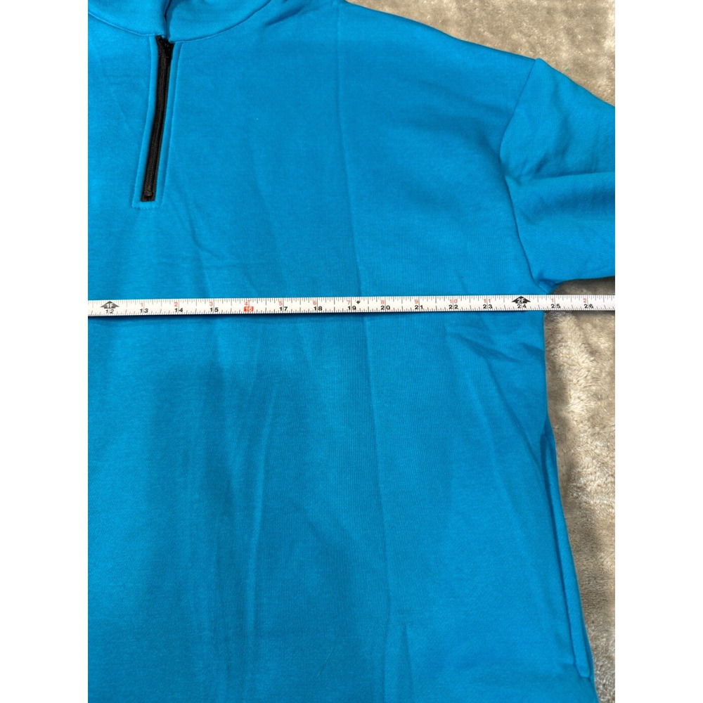 Turquoise Blue Mock Neck Oversized Sweatshirt Womens Size L Casual Athleisure - Picture 3 of 5